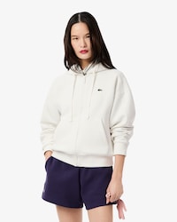 Hoodie aus Piqué mit Reißverschluss