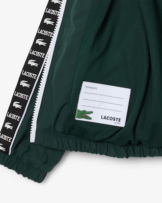 Sportliche Puffer-Jacke mit Kapuze und Logostreifen