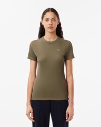 Slim Fit-T-Shirt aus gerippter Baumwolle