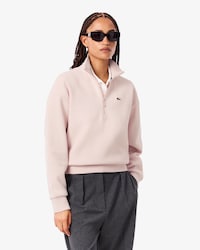 Sweatshirt aus Piqué mit Reißverschluss und hohem Kragen