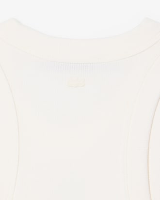 Slim Fit-Tanktop aus Rippstrick mit Badge-Akzent
