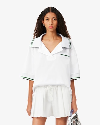 Oversized-Popover-Hemd Runway mit Logo-Kragen