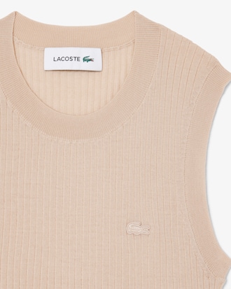 &Auml;rmelloser Pullover aus Merinowolle mit 3D-Strick