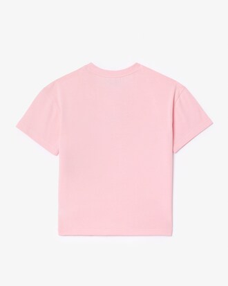 T-Shirt aus Baumwolle mit Blumenstickerei und -Print