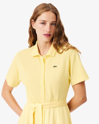 Flared-Polokleid aus Mini-Piqu&eacute;