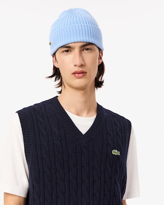 Ärmelloser Pullover aus Tuchwolle mit Zopfmuster
