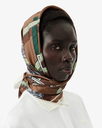 Bedrucktes, quadratisches Seidentuch Runway