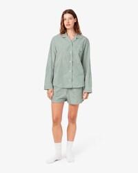 &Uuml;bergro&szlig;es, gestreiftes Pyjama-Set aus Popeline