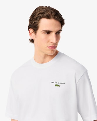 Loose Fit-T-Shirt aus schwerem Jersey mit Print