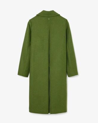 Langer Marinemantel Runway aus Slub-Wole
