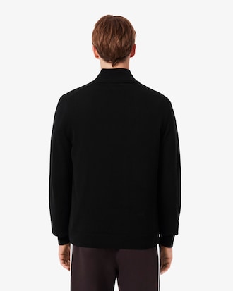 Pullover aus Baumwolle mit Reißverschluss und hohem Kragen