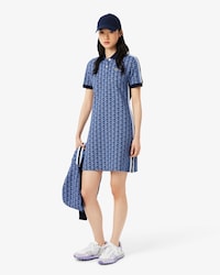 Slim Fit-Polokleid mit Monogramm aus Jacquard