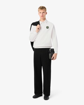 Loose Fit-Sweatshirt aus Fleece mit Polokragen