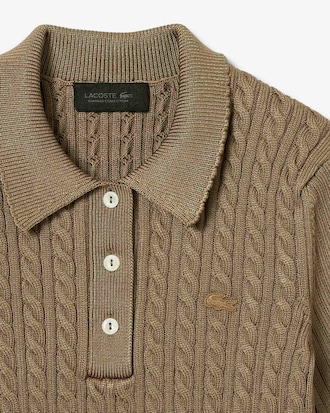 Pullover Runway mit Polokragen und Zopfmuster