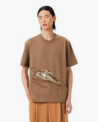 T-Shirt Runway mit perlenbesetztem Krokodil