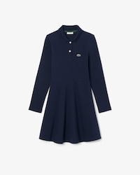 Polokleid aus Stretch-Piqué mit langen Ärmeln