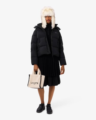 Relaxed Fit-Daunenjacken aus Wolle mit Kapuze