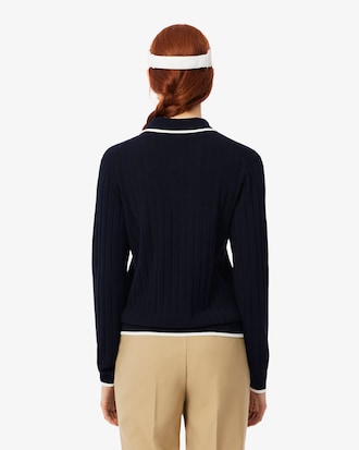 Dehnbarer Golf-Pullover mit Polokragen