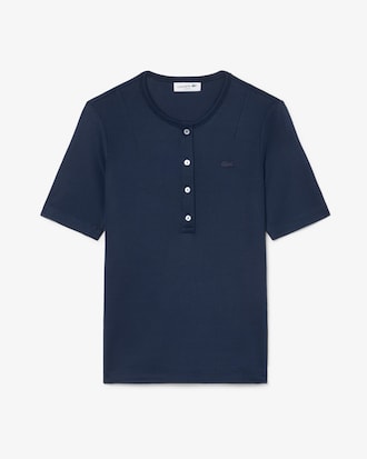 Gl&auml;nzendes Slim Fit-T-Shirt aus Piqu&eacute;