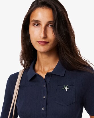 Slim Fit-Polohemd L.12.D aus Pointelle-Spitze
