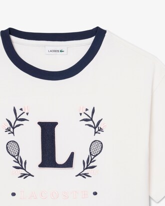 T-Shirt aus Baumwolle mit kontrastierendem Badge