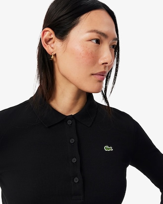 Slim Fit-Polohemd L.12.D aus gerippter Baumwolle
