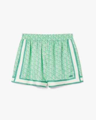 Fließende Shorts mit Monogramm-Druck
