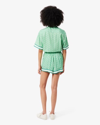 Fließende Shorts mit Monogramm-Druck