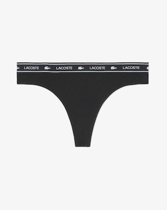 Tangas aus Stretch-Baumwolle mit Logo-Bund