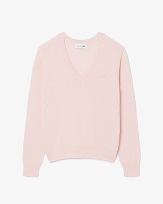 Nahtloser Pullover mit V-Ausschnitt