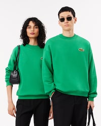 Loose Fit-Sweatshirt aus Fleece mit Akzent-Badge