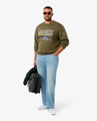 Sweatshirt aus Fleece mit Stickmotiv