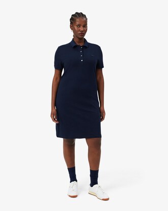 Slim Fit-Polokleid aus dehnbarem Mini Piqu&eacute;