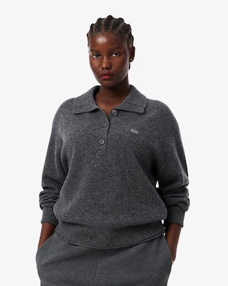 Pullover aus Tuchwolle mit hohem Kragen