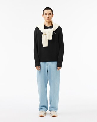 Pullover aus Tuchwolle mit Rundhalsausschnitt