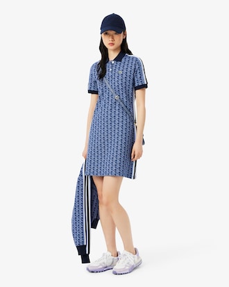 Slim Fit-Polokleid mit Monogramm aus Jacquard