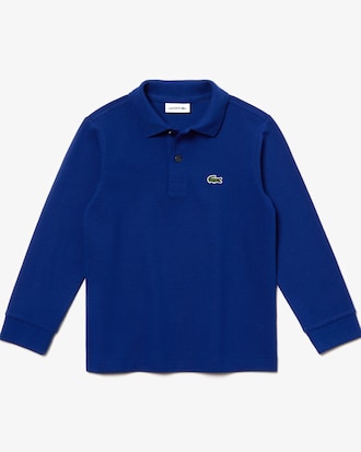 Polohemd aus Petit Piqué mit langen Ärmeln