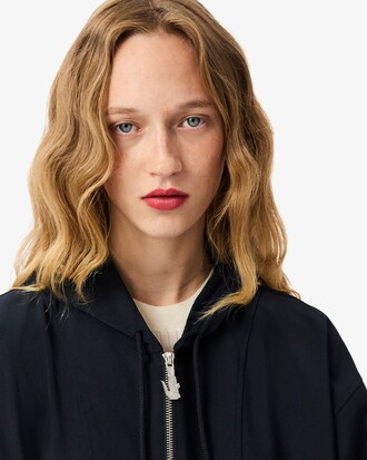 &Uuml;bergro&szlig;e Popover-Jacke aus Wollmischgewebe