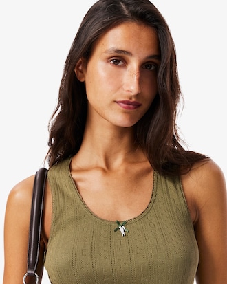 Slim Fit-Tanktop aus Pointelle-Spitze