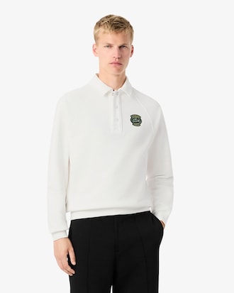 Loose Fit-Sweatshirt aus Fleece mit Polokragen