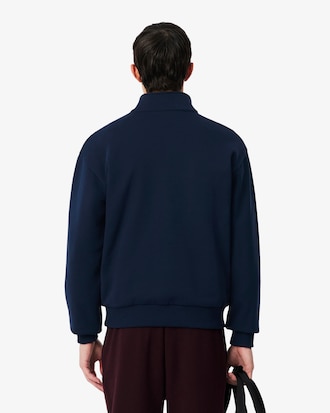 Sweatshirt aus Fleece mit Kragen und Rei&szlig;verschluss