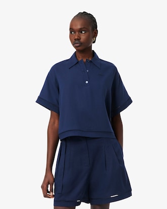 Oversized-Polohemd aus flie&szlig;endem Twill