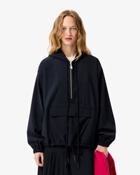 Übergroße Popover-Jacke aus Wollmischgewebe