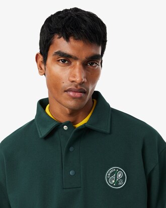 Sweatshirt mit Polokragen und Badge-Akzenten