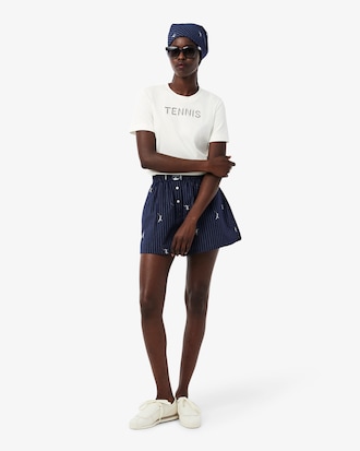 Tennis-T-Shirt mit Stickerei