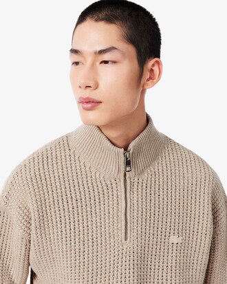 Pullover aus Wolle mit hohem Kragen und Rei&szlig;verschluss