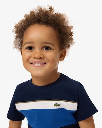 T-Shirt aus Baumwolle mit Colorblock-Design