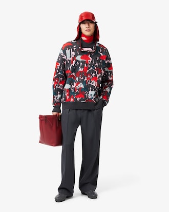 Runway Jacquard-Pullover aus Wollmischgewebe