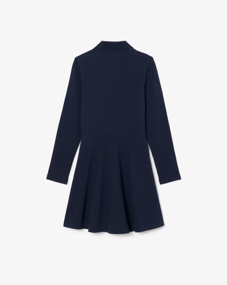 Polokleid aus Stretch-Piqué mit langen Ärmeln