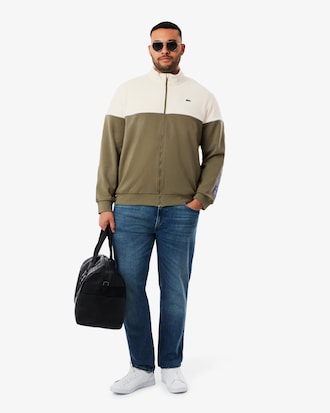 Tennis-Sweatshirt mit Rei&szlig;verschluss und Colorblock-Design